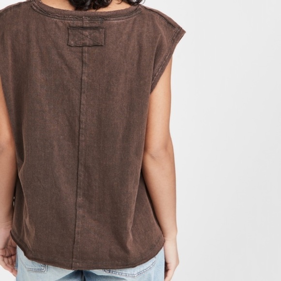 NWT Free People Kaiser Muscle Tank Tee in Raven’s Feather - Picture 5 of 10